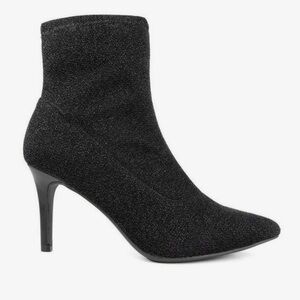 Jones New York Black Sparkle Stretch Ankle Bootie